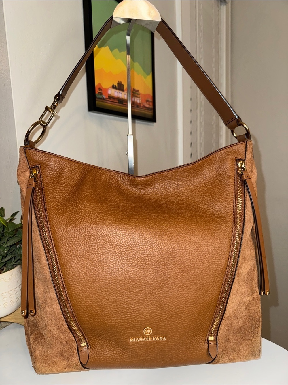 Michael Kors Brooklyn Large Pebbled Leather Shoulder Bag